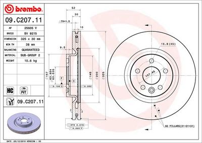 Brake Disc BREMBO 09.C207.11