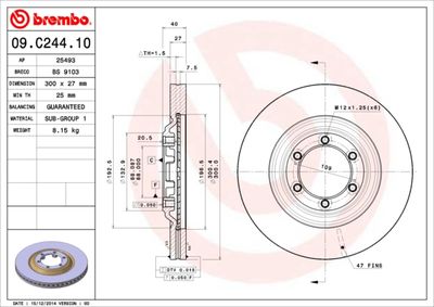 Brake Disc BREMBO 09.C244.10