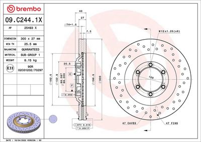 Brake Disc BREMBO 09.C244.1X