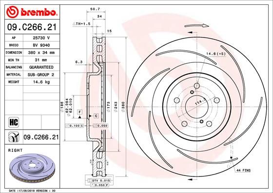 BREMBO 09.C266.21 Brake Disc