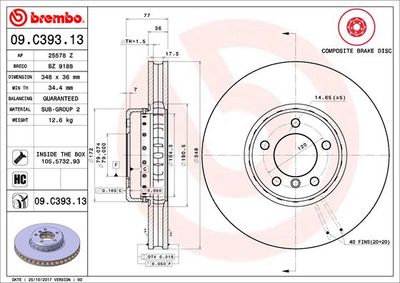 Brake Disc BREMBO 09.C393.13