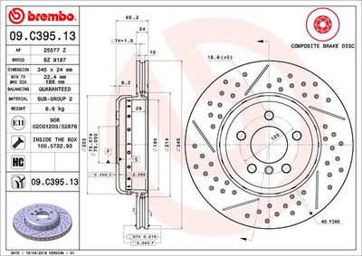 Brake Disc BREMBO 09.C395.13