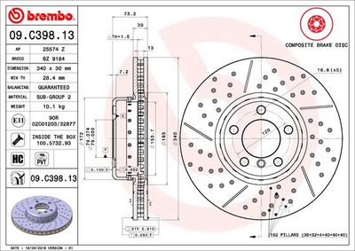Brake Disc BREMBO 09.C398.13
