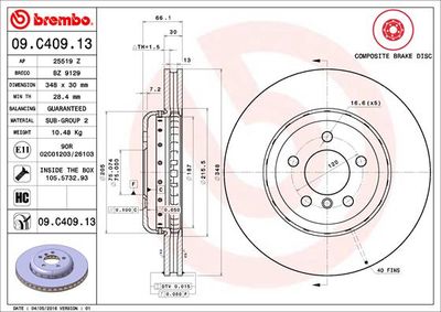 Brake Disc BREMBO 09.C409.13