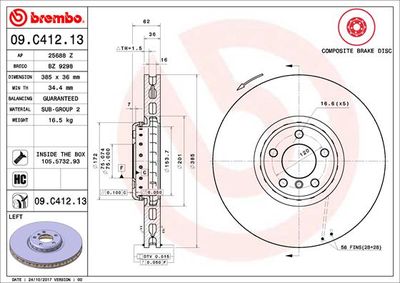 Brake Disc BREMBO 09.C412.13