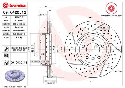 Brake Disc BREMBO 09.C420.13