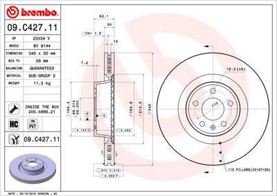 Brake Disc BREMBO 09.C427.11