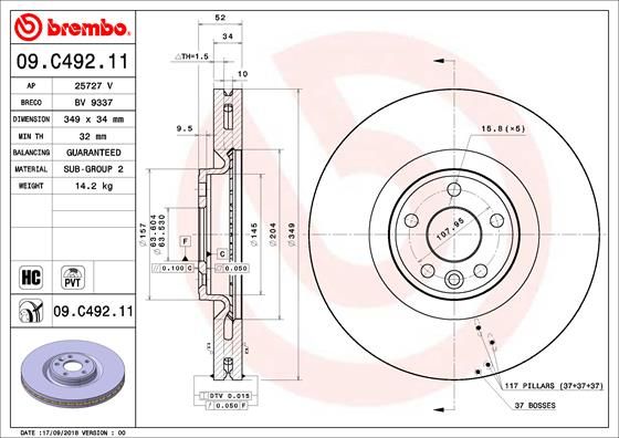 BREMBO 09.C492.11 Brake Disc
