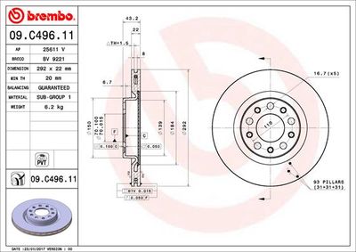 Brake Disc BREMBO 09.C496.11