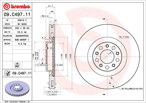 BREMBO 09.C497.11 Brake Disc