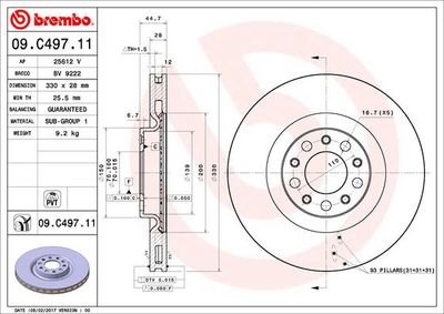 Brake Disc BREMBO 09.C497.11