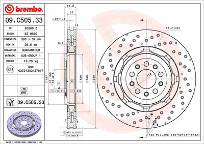 Brake Disc BREMBO 09.C505.33