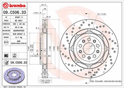 Brake Disc BREMBO 09.C506.33