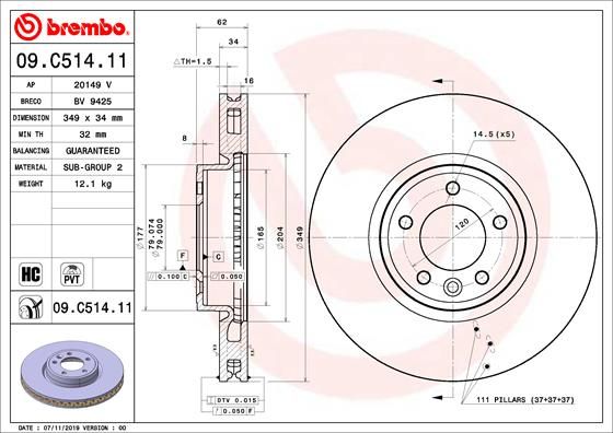 BREMBO 09.C514.11 Brake Disc
