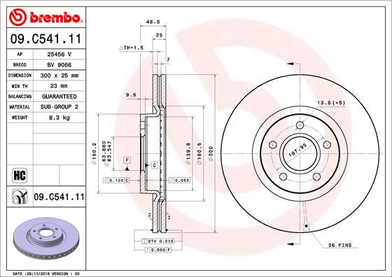 BREMBO 09.C541.11 Brake Disc
