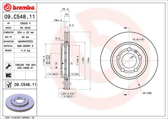 BREMBO 09.C548.11 Brake Disc