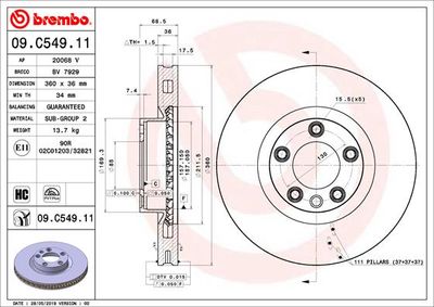 Brake Disc BREMBO 09.C549.11
