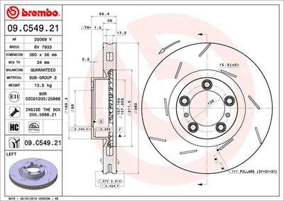 Brake Disc BREMBO 09.C549.21