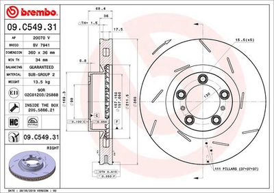 Brake Disc BREMBO 09.C549.31