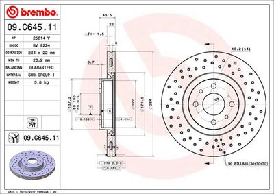 Brake Disc BREMBO 09.C645.11