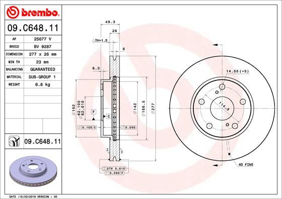 BREMBO 09.C648.11 Brake Disc