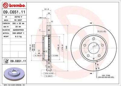 Brake Disc BREMBO 09.C651.11
