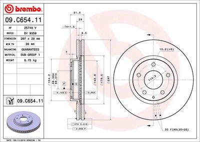 Brake Disc BREMBO 09.C654.11