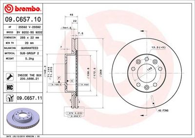 Brake Disc BREMBO 09.C657.11