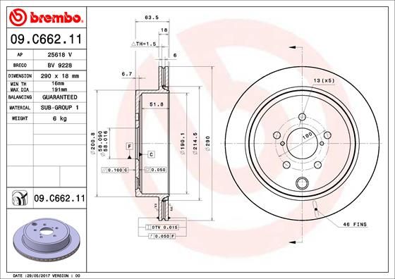 BREMBO 09.C662.11 Brake Disc