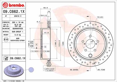 Brake Disc BREMBO 09.C662.1X