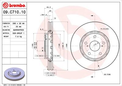 Brake Disc BREMBO 09.C710.11