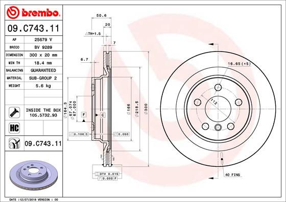 BREMBO 09.C743.11 Brake Disc