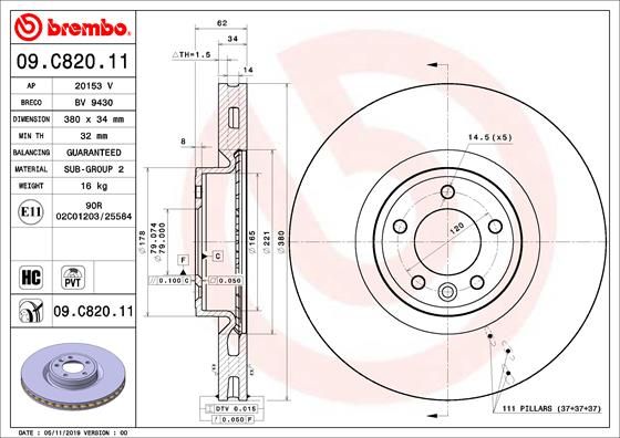 BREMBO 09.C820.11 Brake Disc
