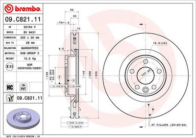 Brake Disc BREMBO 09.C821.11