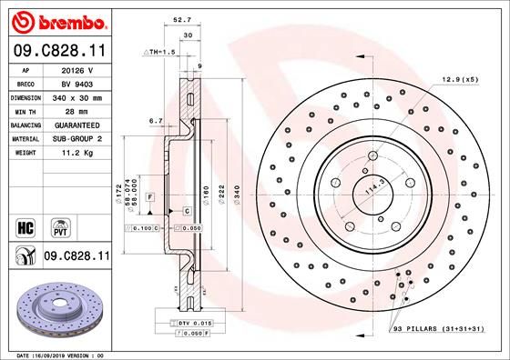 BREMBO 09.C828.11 Brake Disc