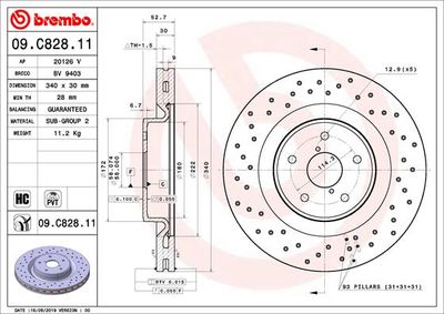 Brake Disc BREMBO 09.C828.11