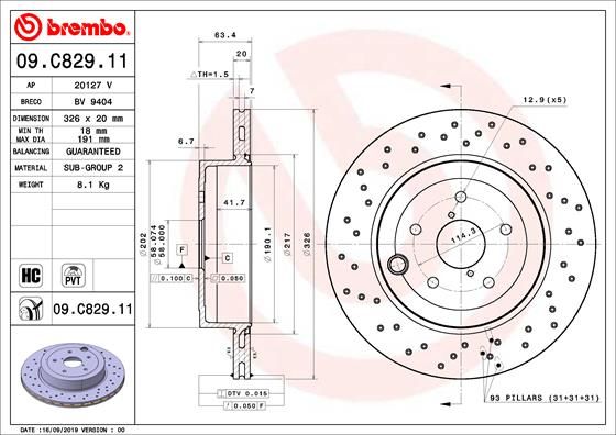 BREMBO 09.C829.11 Brake Disc