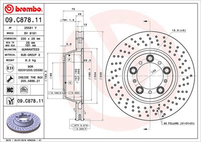 Brake Disc BREMBO 09.C878.11