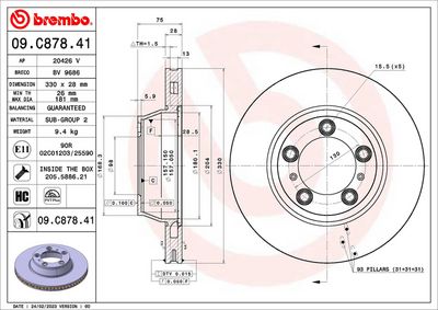 Brake Disc BREMBO 09.C878.41
