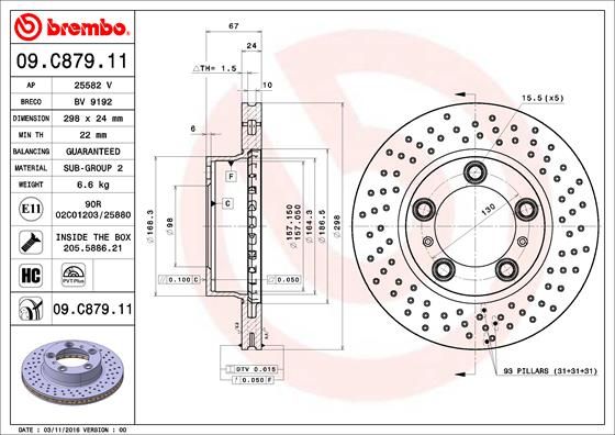 BREMBO 09.C879.11 Brake Disc