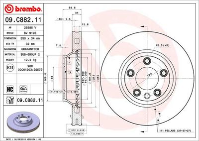 Brake Disc BREMBO 09.C882.11