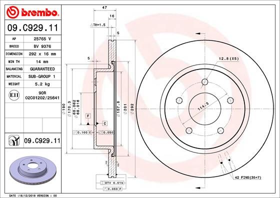 BREMBO 09.C929.11 Brake Disc