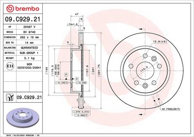 Brake Disc BREMBO 09.C929.21