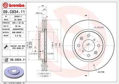 Brake Disc BREMBO 09.C934.11