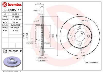 Brake Disc BREMBO 09.C935.11