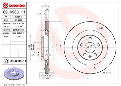 Brake Disc BREMBO 09.C938.11