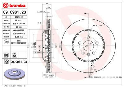 Brake Disc BREMBO 09.C981.23