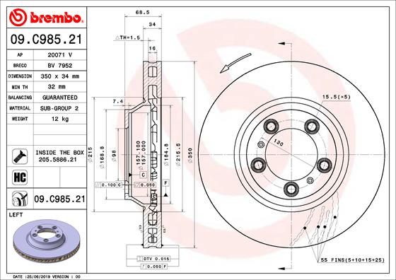BREMBO 09.C985.21 Brake Disc