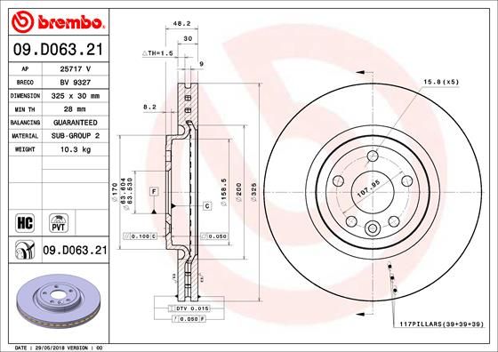 BREMBO 09.D063.21 Brake Disc