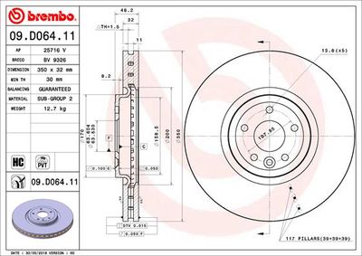 Brake Disc BREMBO 09.D064.11